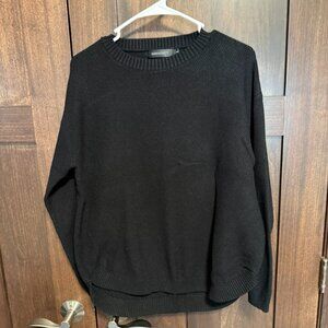 Gently Used Black Merokeety High-Low Crewneck Sweater - Size L